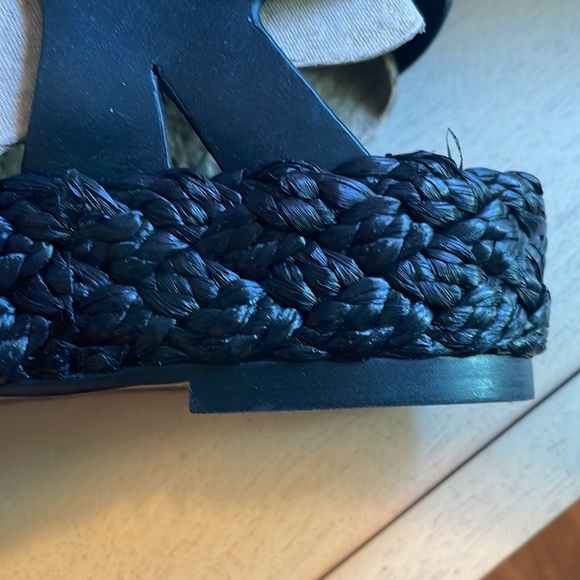 Zara sz 38 black platform ankle strap thong sandals - Picture 5 of 6